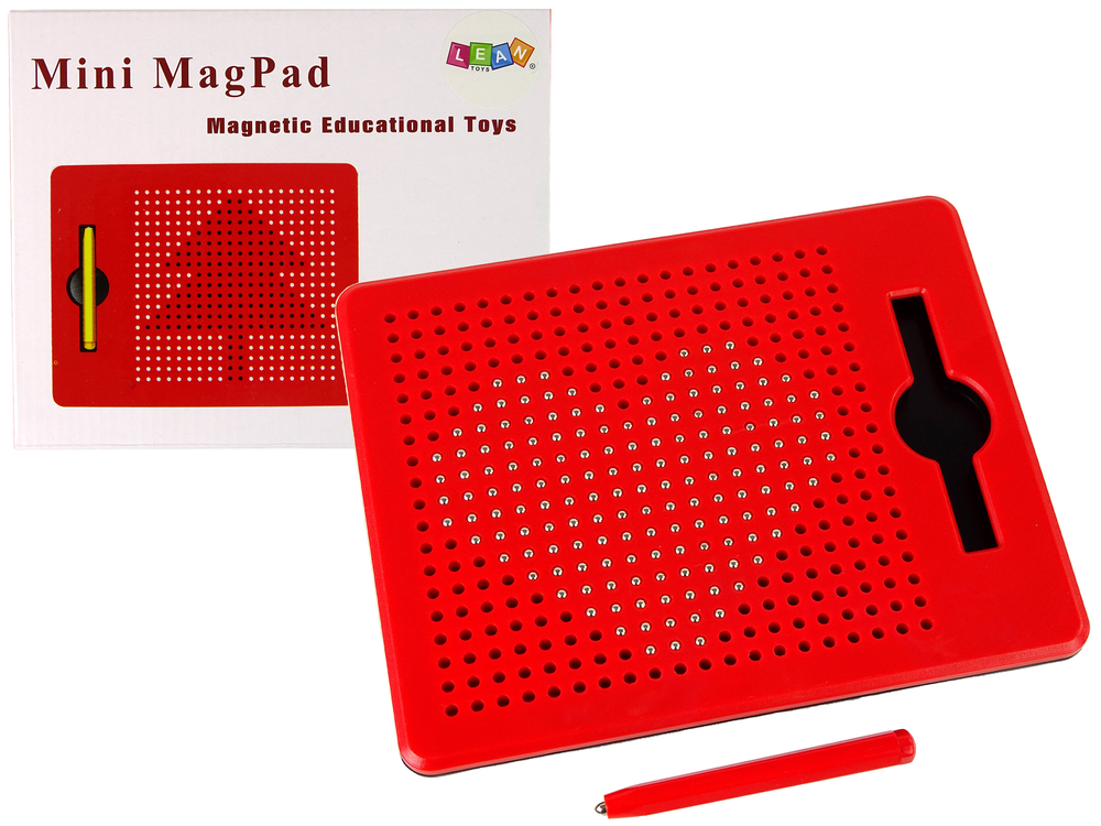 mamido Magnetická tabuľa s guličkami, červený magnetický tablet