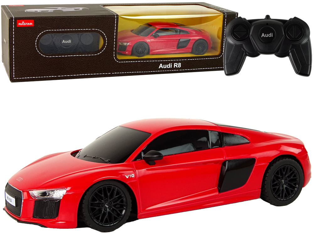 Elektrické autíčko R/C Audi R8 1:24 Rastar v červenej farbe