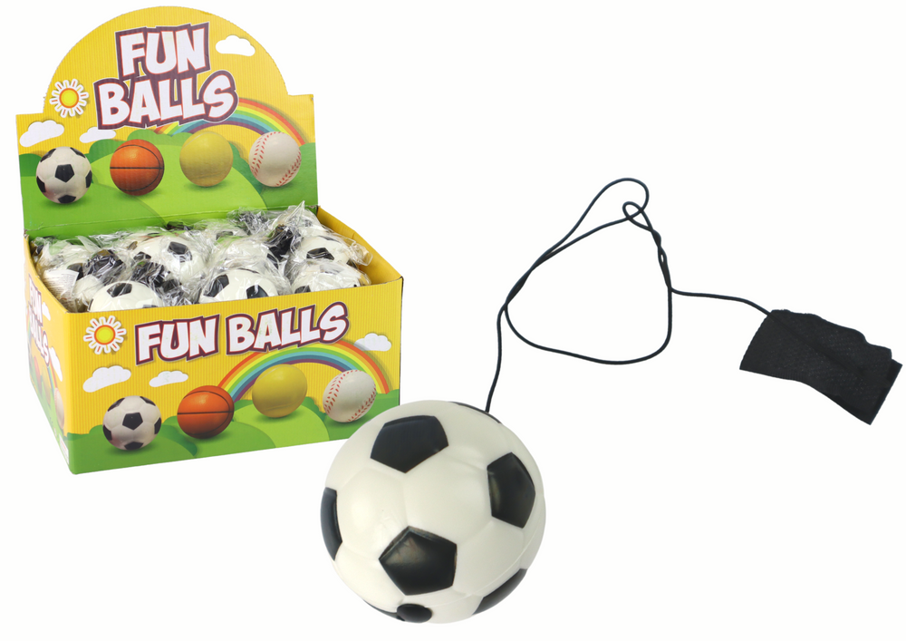 E-shop Futbalová lopta PU na pružinke Jojo pre odraz 6 cm biela