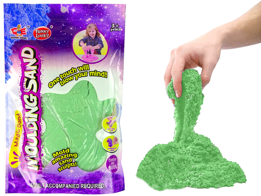 E-shop Kinetický piesok v zelenej farbe 500g Magic Sand náhradný