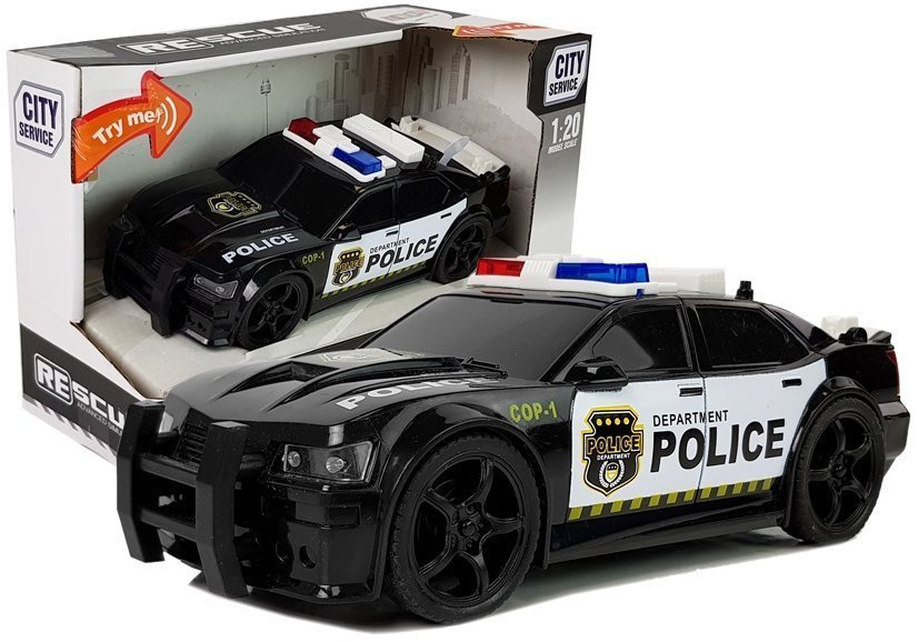 Policajné autíčko 1:20 s pohonom, zvukom a svetelnými efektmi čiernej
