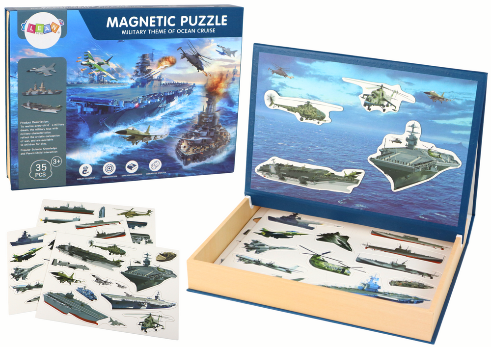 mamido Sada Vzdelávacích Magnetických Puzzle s Motívom Vojenských Lodí