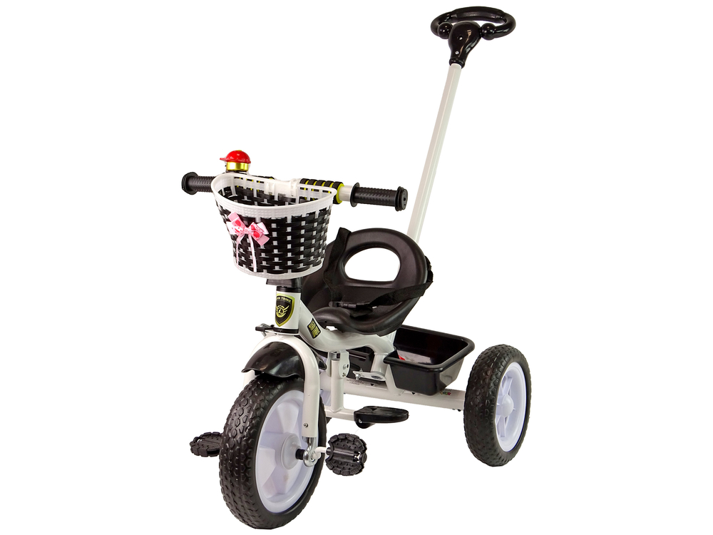 mamido Trojkolesový bicykel PRO100 Čierny košík EVA koláčiky