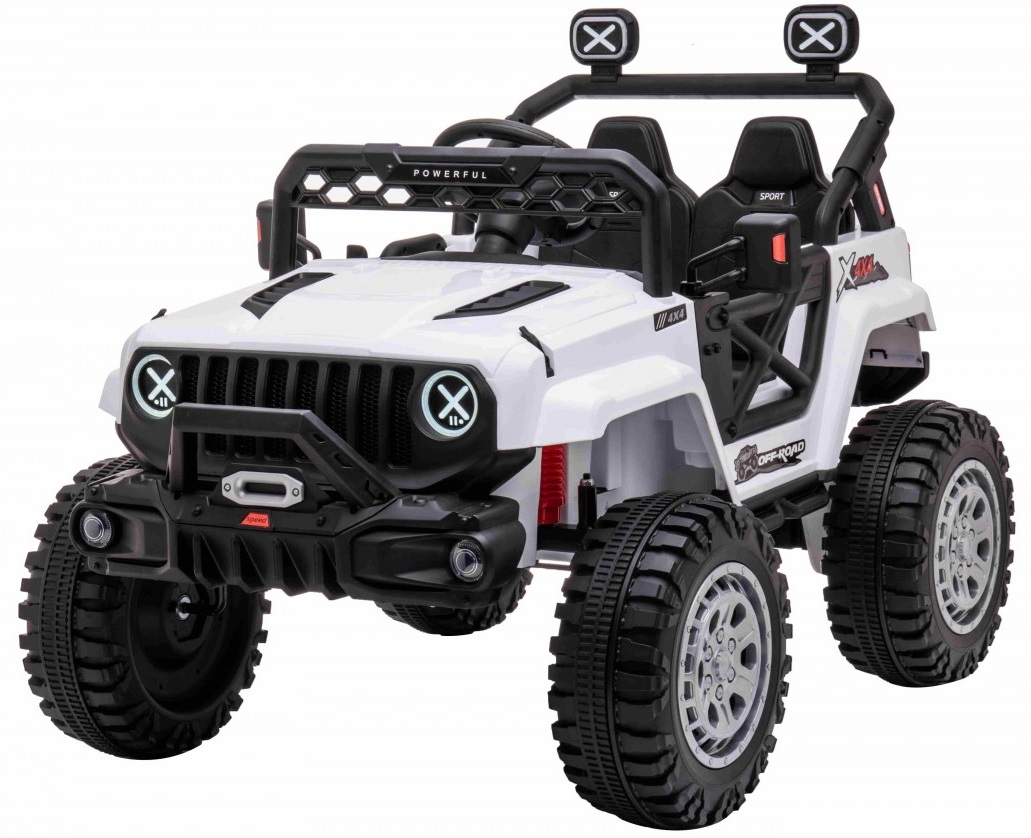 mamido Elektrické autíčko jeep Off-road Speed ​​4x4 biele