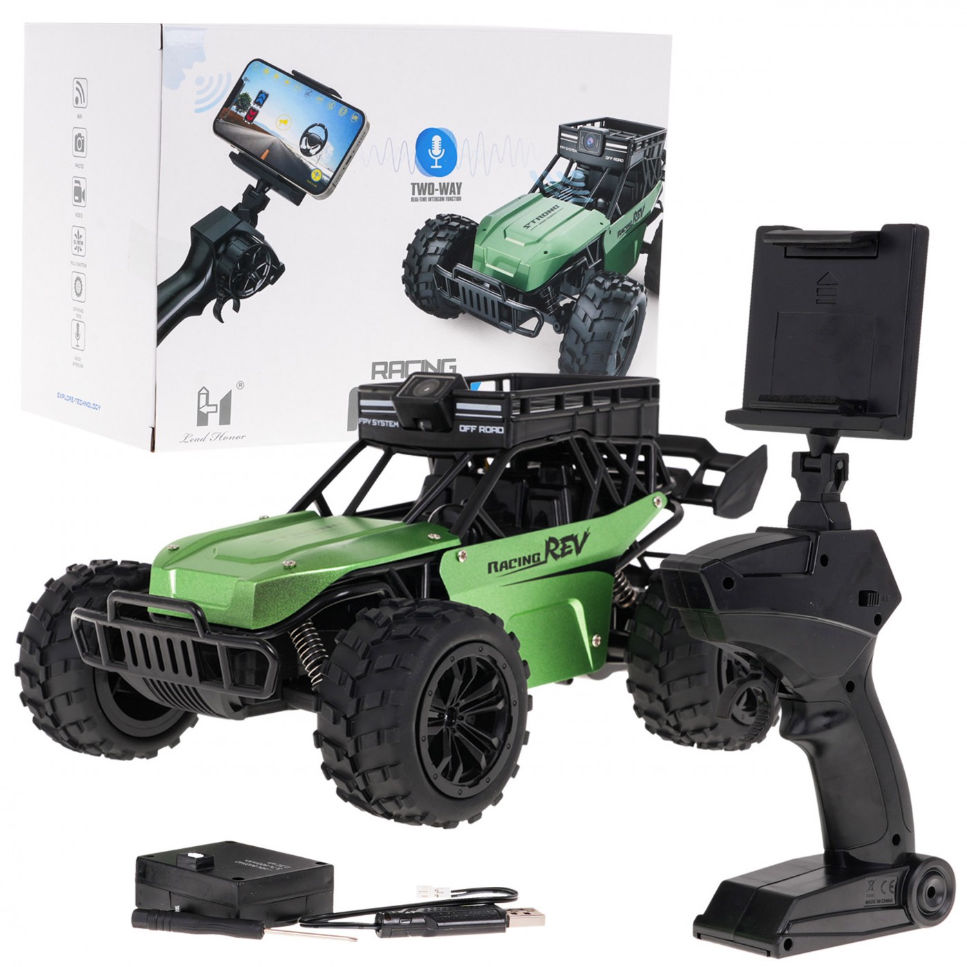 E-shop Terénne autíčko na diaľkové ovládanie Off-road FPV s kamerou zelené