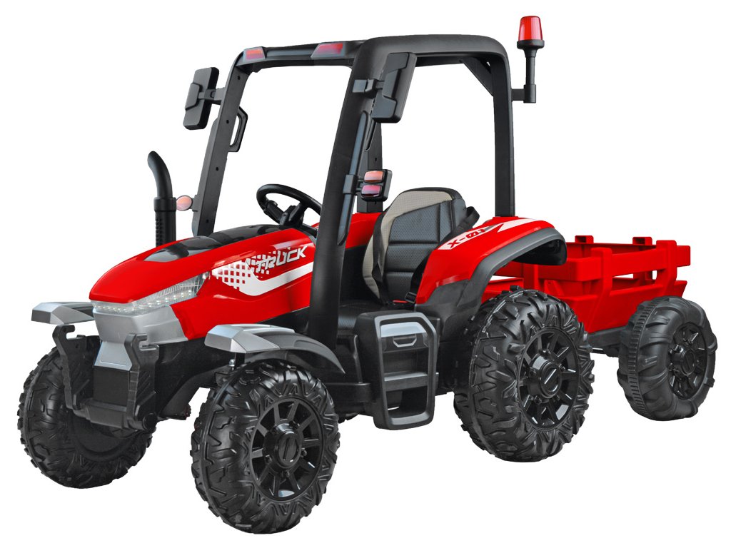Detský elektrický traktor s prívesom 24V Blast 2x200W červený