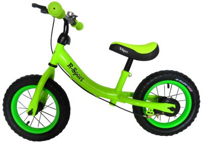 mamido Detské odrážadlo R3 zelené R-Sport 12'' s brzdou a zvončekom