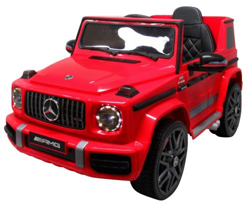 mamido Elektrické autíčko Mercedes G63 v červenej farbe s penovými kolesami EVA, mäkká sedačka, licencovaný model
