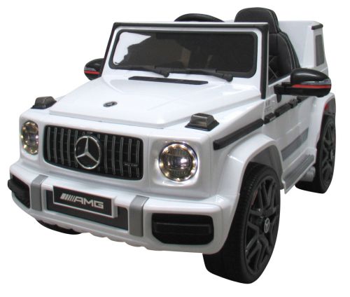 mamido Elektrické autíčko Mercedes G63, biele s penovými EVA kolesami, mäkké sedátko, licencované