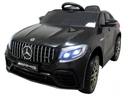 Elektrické autíčko Mercedes GLC63s s pohonom 4x4 a koženým interiérom, čierne