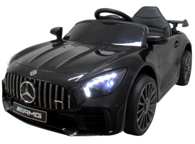 mamido Elektrické autíčko Mercedes GTR-S čierne s mäkkými kolesami EVA a pohodlným sedačkom s licenciou