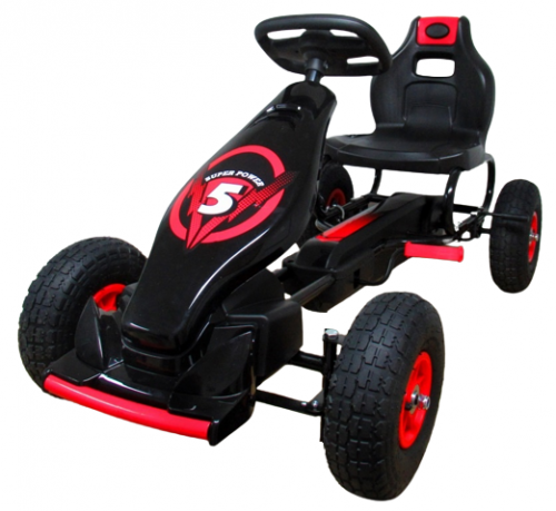 mamido Go-kart G8 v červenom prevedení, detský go-kart s nafukovacími kolesami