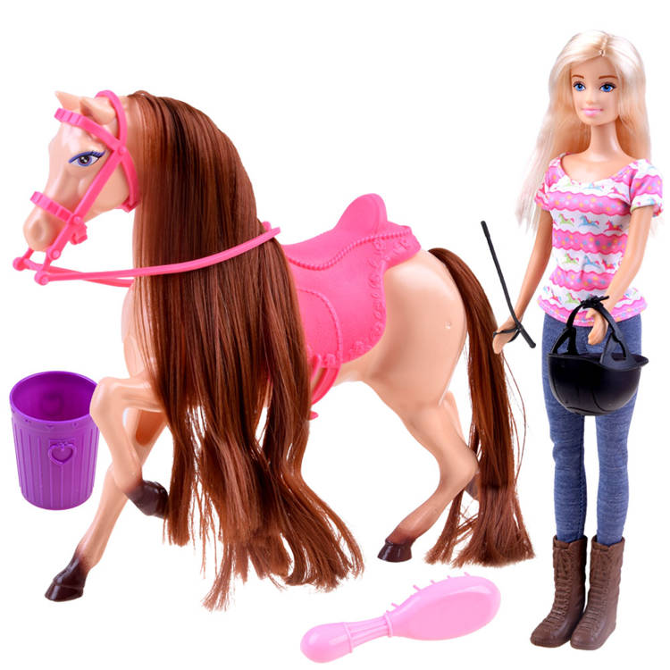 E-shop Anlily bábika jazdkyňa s koňom + príslušenstvo