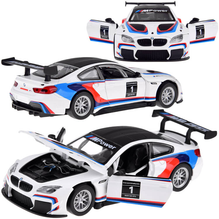 E-shop Auto kovový model športový BMW M6 GT3 mierka 1:32 svetlo zvuk