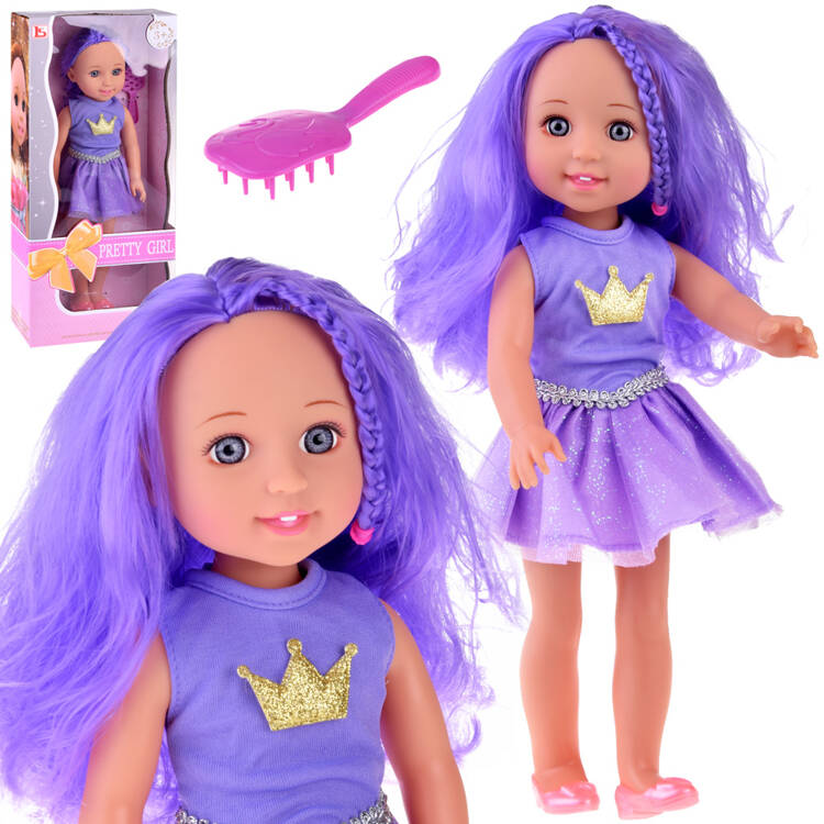 E-shop Kráľovná fialové bábika s fialovými vlasmi 38 cm
