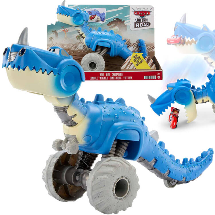 mamido Mattel dinosaurus jazdiaci pohlcujúce autíčka Cars na ceste