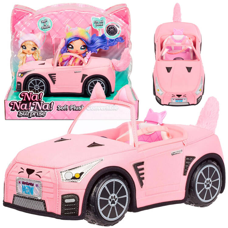 mamido Na! Na! Na! Surprise mäkké ružové kabriolet s ružovým mačiatkom