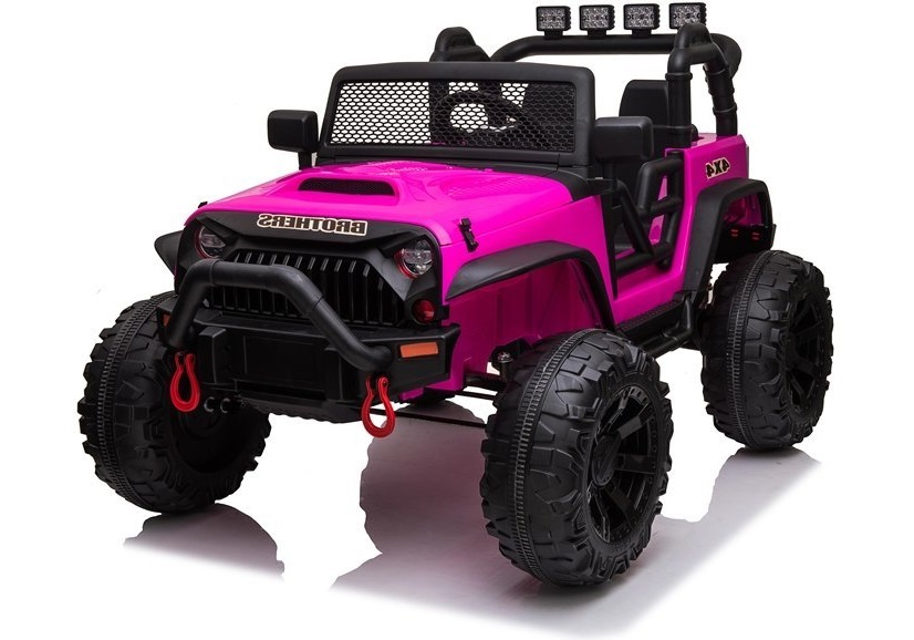 Elektrické autíčko jeep Brothers lakované ružové