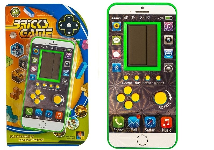 Elektronická hra Tetris mobilný telefón zelený