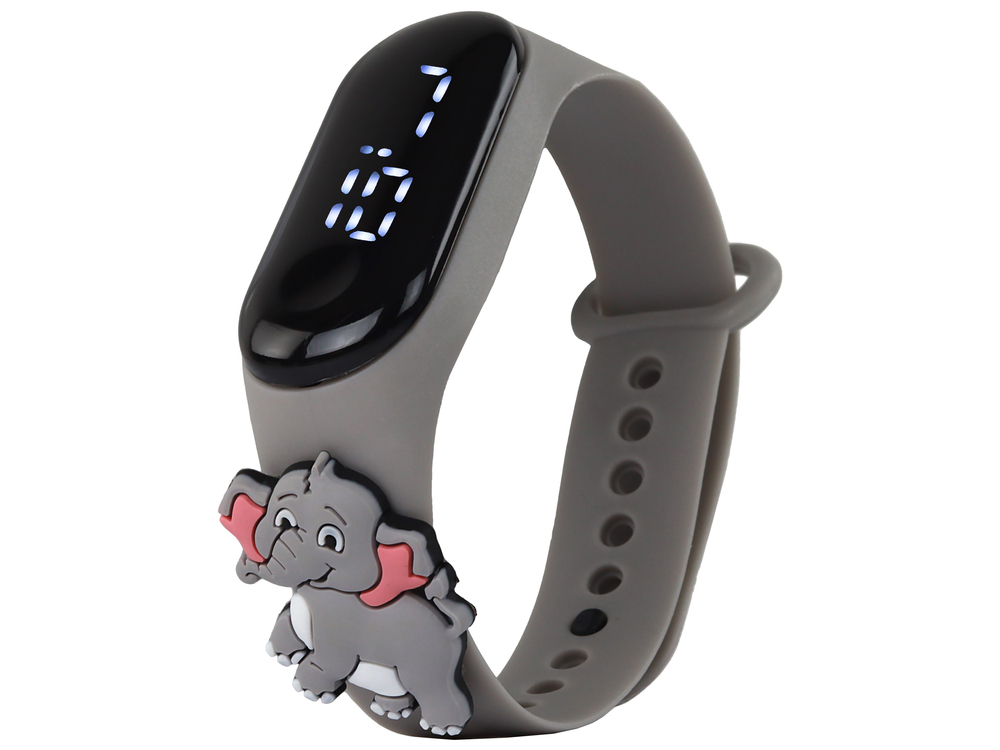 E-shop Hodinky s dotykovým displejom Slon šedý s nastaviteľným remienkom