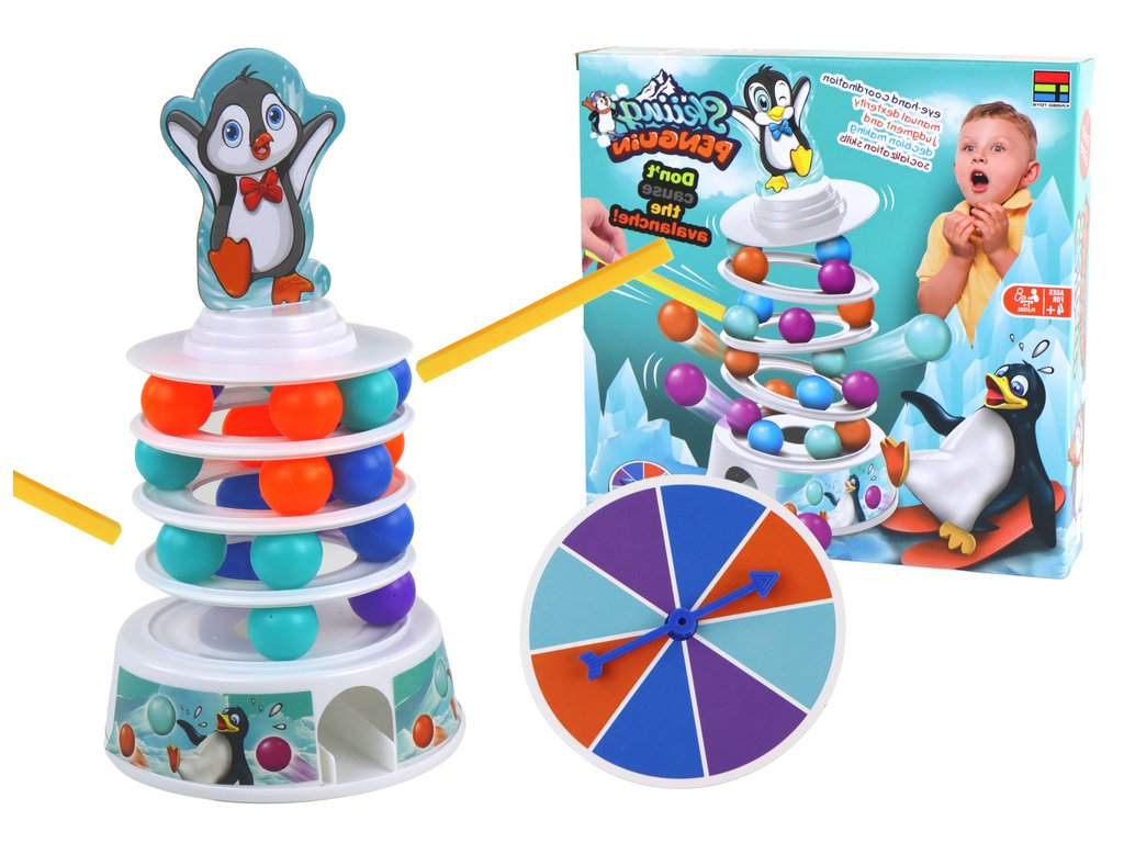 mamido Hra na Zručnosť Pingvin Guličky Šmýkačka Veža Loptičky