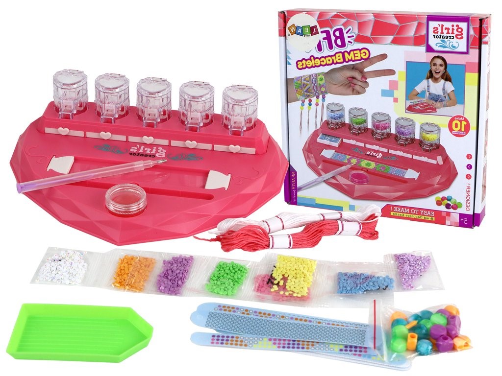 mamido Súprava na tvorbu náramkov Diamantové srdce na nalepovanie