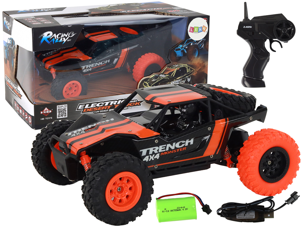 E-shop Terénne autíčko na diaľkové ovládanie R/C 1:24 oranžové