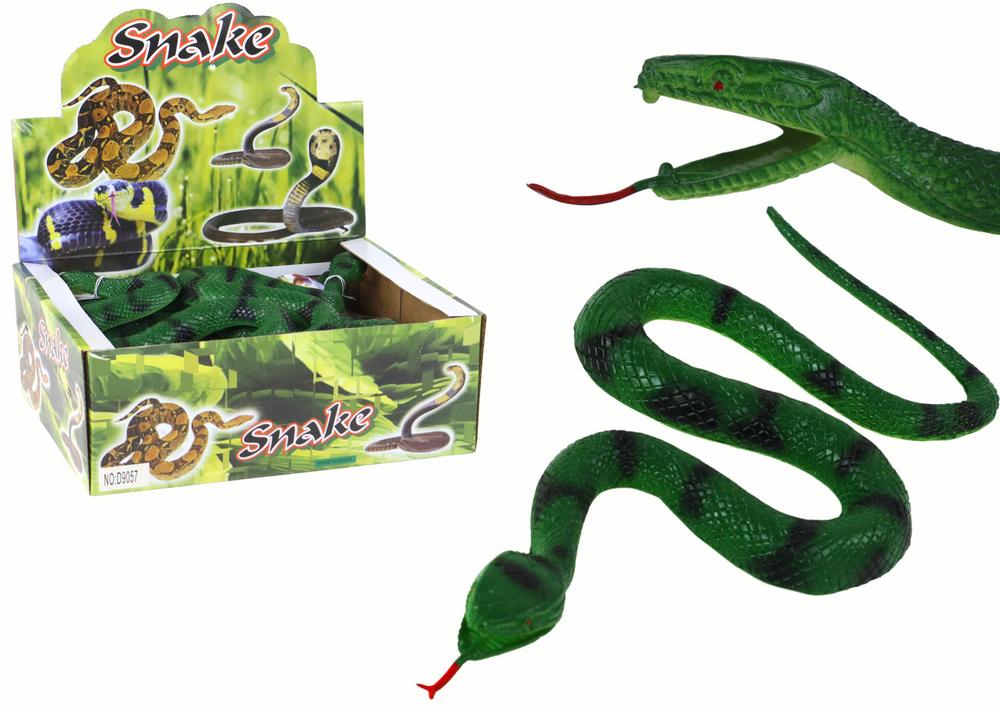 mamido Zelený gumový had s čiernymi škvrnami štruktúrovaný