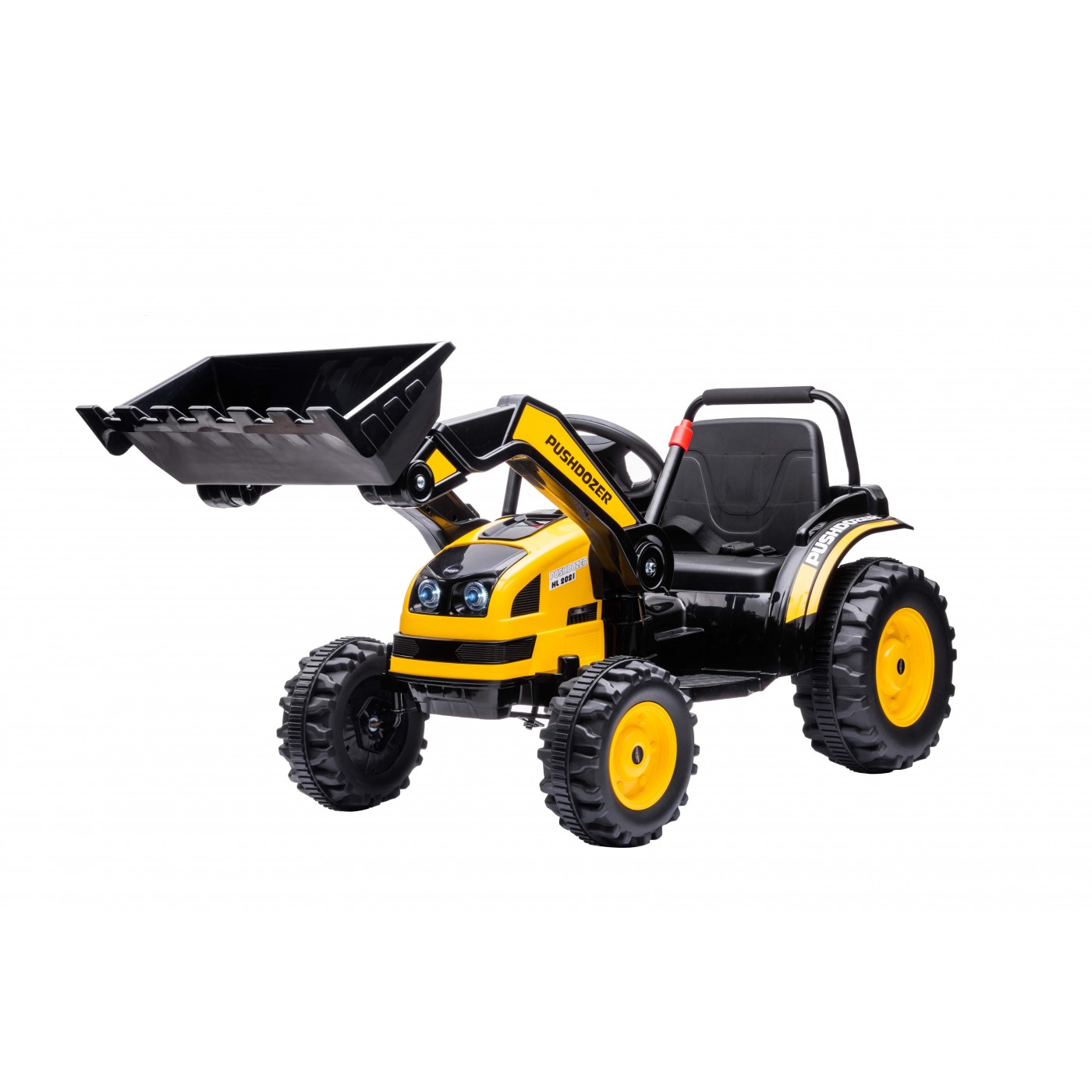 mamido Detský elektrický traktor s lopatou žltý