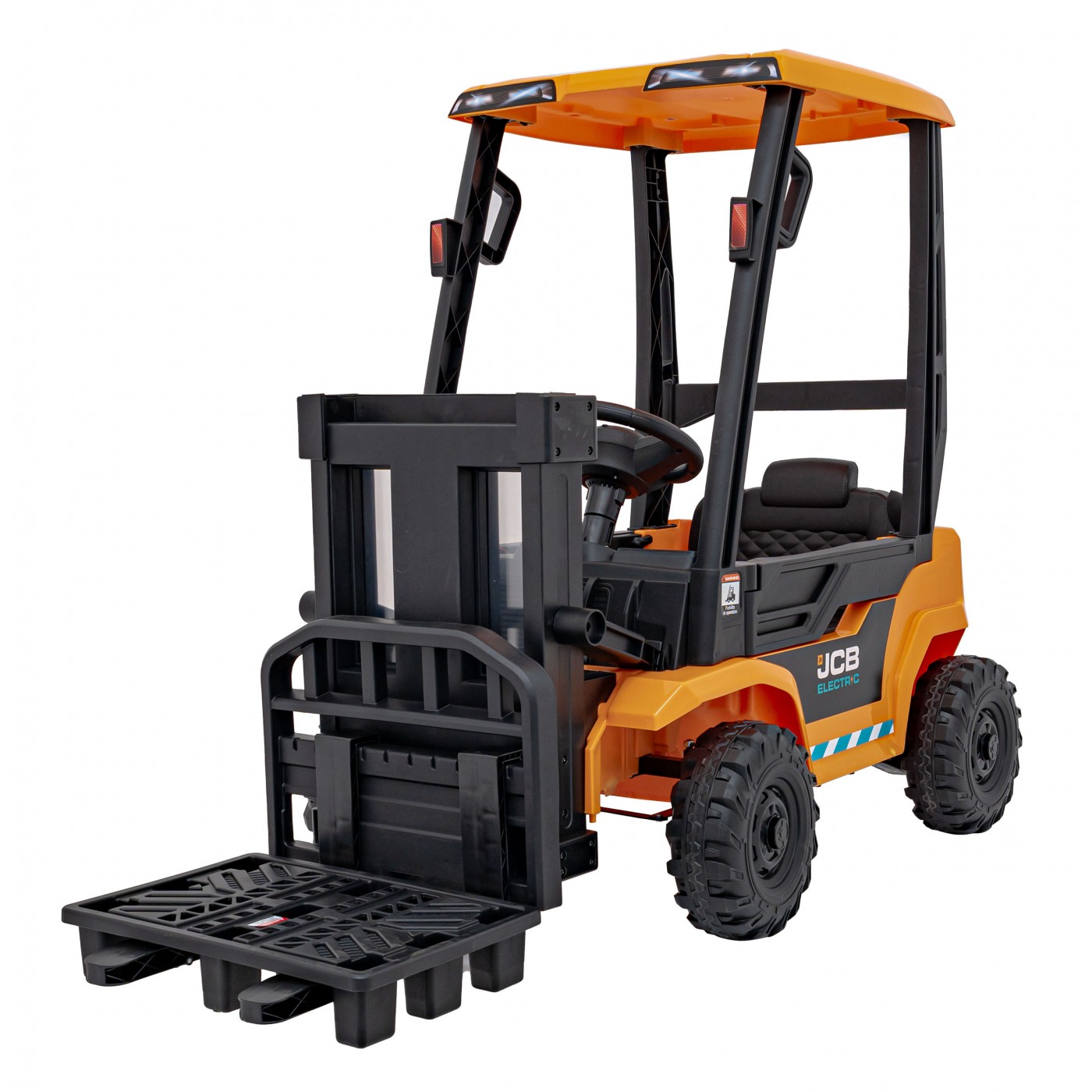 Detský elektrický vysokozdvižný vozík JCB žltý