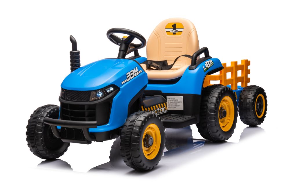 Detský elektrický traktor BBH-030 s prívesom modrý