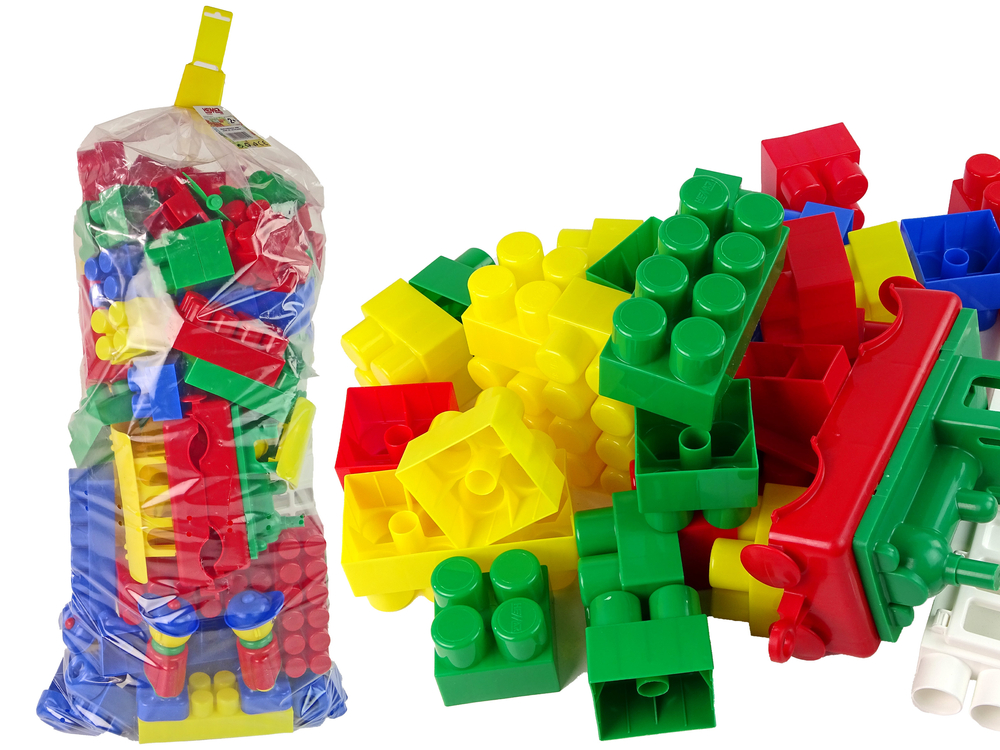 mamido Farebné stavebné kocky K3 extra veľké 200 dielov