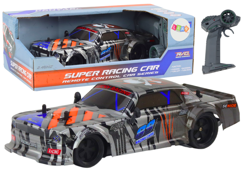 mamido Diaľkovo ovládané športové RC auto 1:18 sivé