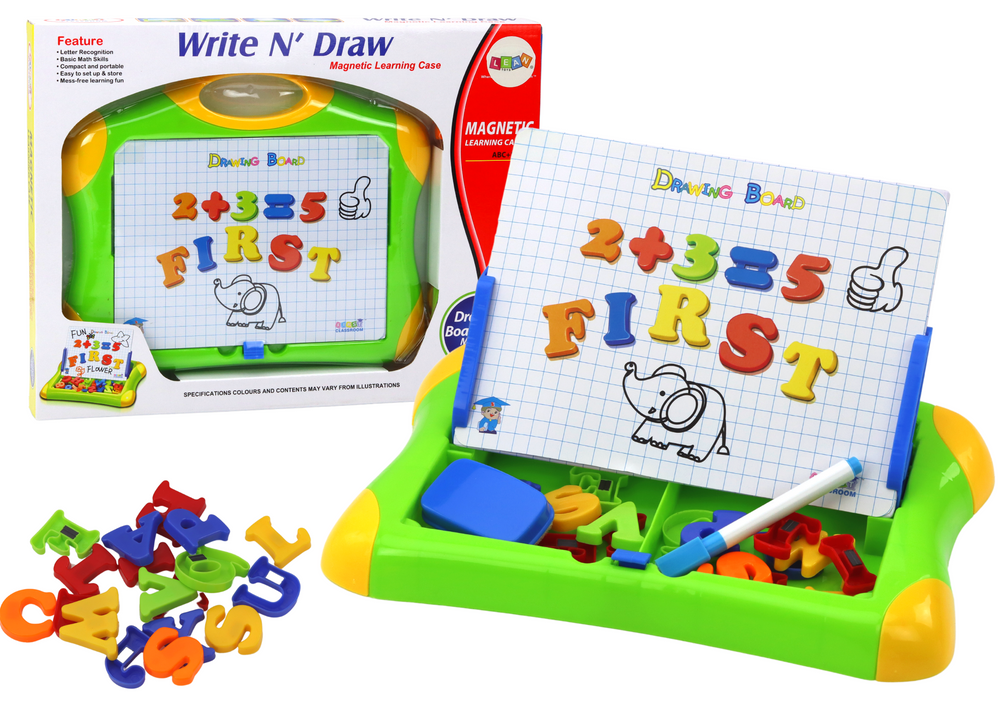 mamido Edukatívna magnetická tabuľa písmená číslica fix huba