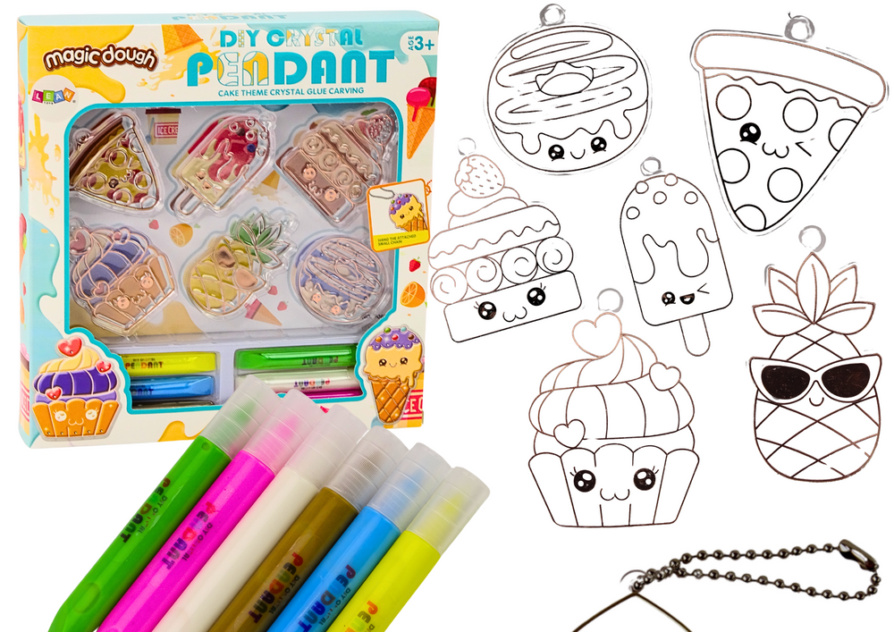 mamido Kreatívna sada Vitraže závesné DIY Muffin, Pizza, Ananás