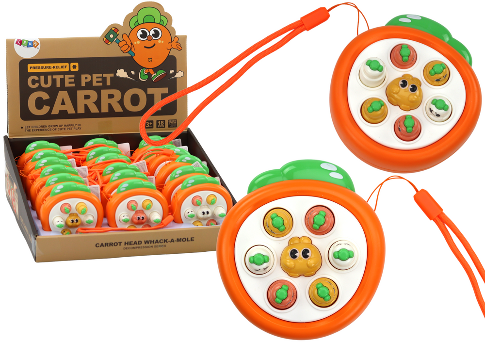 mamido Mini hra šikovnosť Whack-A-Mole Mrkvičky oranžová