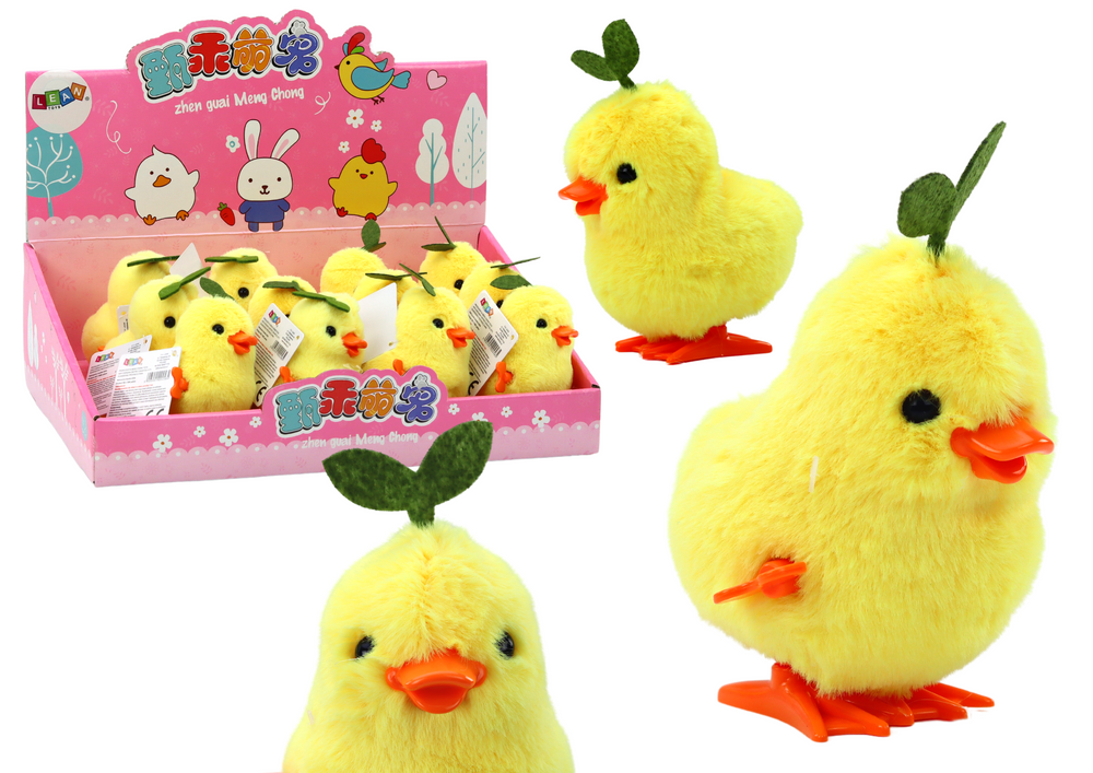 mamido Naťahovacie skákajúce žlté kuriatko s listom