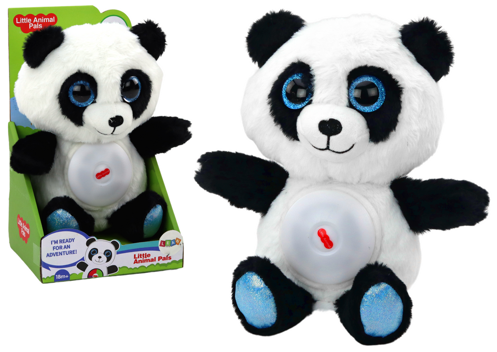 Plyšový medvedík panda s lampičkou a uspávankami 30 cm