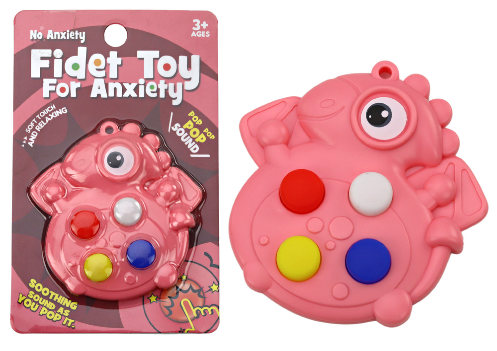 Pop It dinosaurus antistresový senzorický ružový vreckový