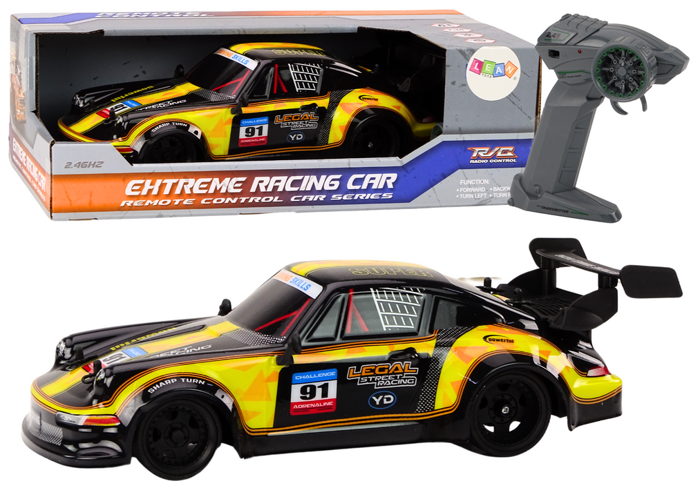 mamido RC Auto na diaľkové ovládanie 1:16 gumové kolesá drift žlté