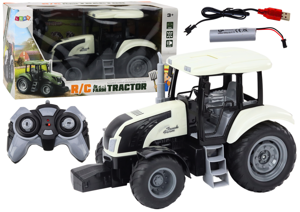 mamido RC traktor na diaľkové ovládanie 2.4G so zvukmi biely