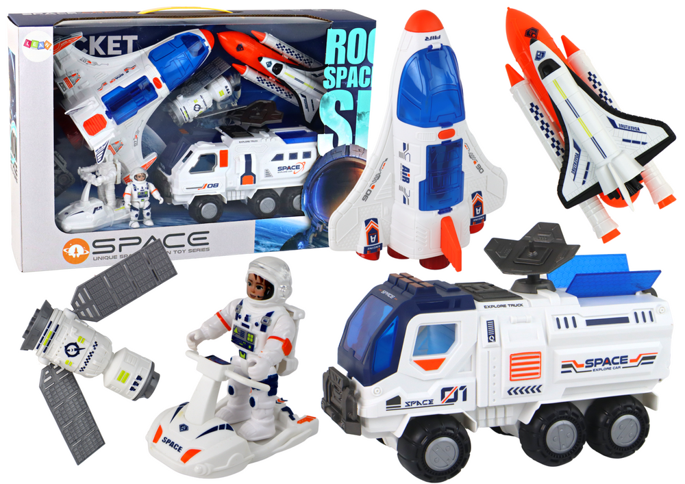 Sada Vesmírna misia Raketoplán Kozmos Lode Space Vozidlá 7 ks