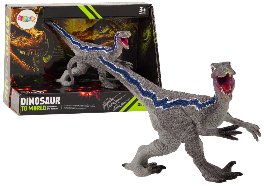 mamido Zberateľská figúrka dinosaura Velociraptor sivý 1 ks