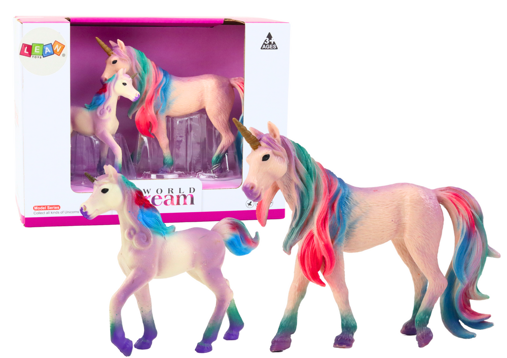 mamido Zberateľské figúrky Jednorožec s mláďaťom fialový 2 ks