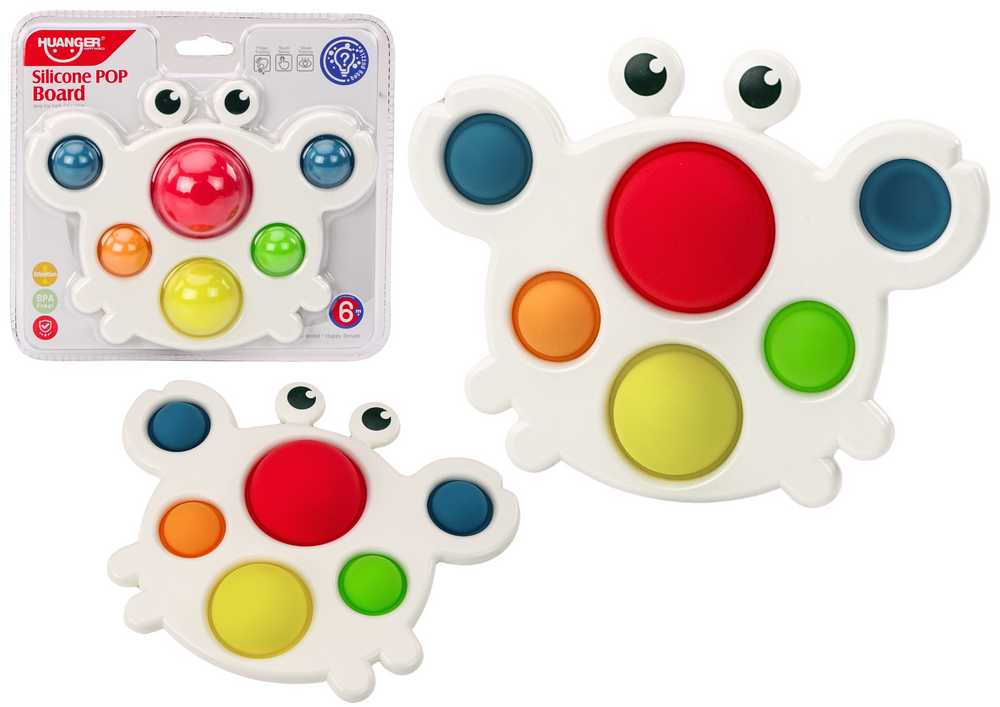 mamido Silikónová doska farebný krab Pop It vzdelávacia senzorická