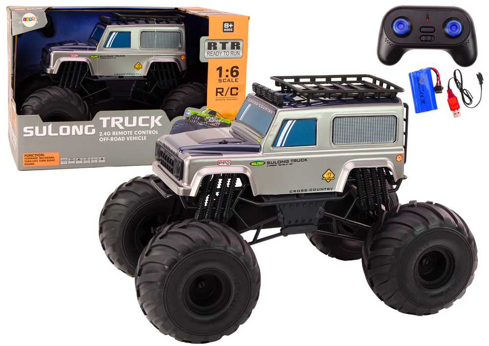 mamido Veľké terénne SUV na diaľkové ovládanie 2.4G RC 1:6 sivé
