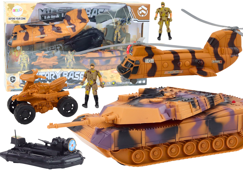 mamido Vojenská sada: tank, vrtuľník, parašutista, zvuky