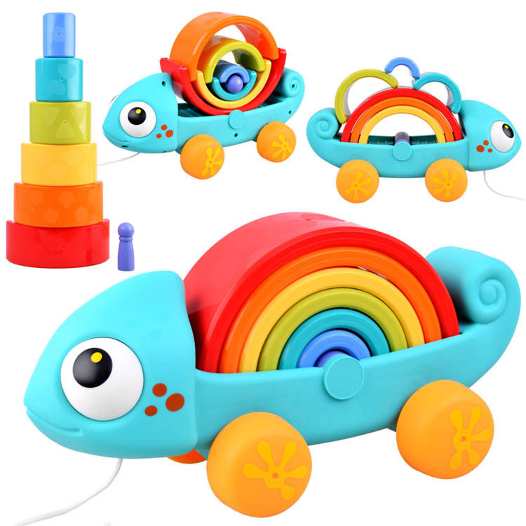 mamido Farebný chameleon montessori skladačka 18m+