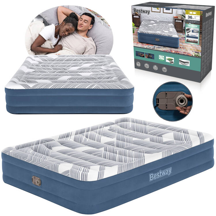 mamido Bestway 2os pohodlný matrac Queen 203x152x36 cm so vstavanou pumpou