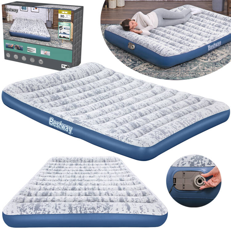 mamido Bestway dvojlôžkový velúrový matrac Queen 203 x 152 x 30 cm